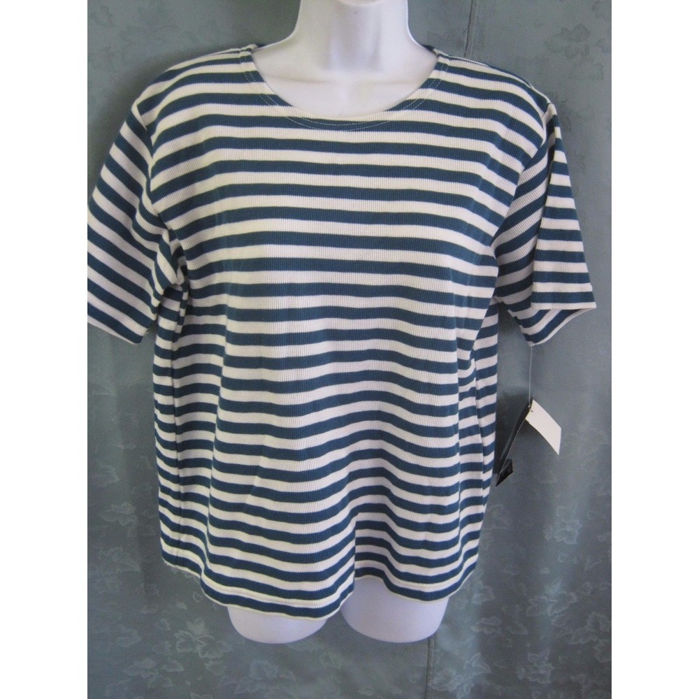 Vintage Radcliffe Oversized Knit Top Size Medium Dark Teal Striped NOS NWT